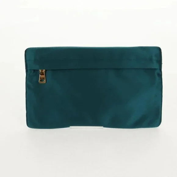 PRADA Pouch Satin Purple Gold Auth 154166M - Picture 7 of 16